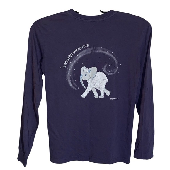 Ivory Ella Long Sleeve Crew Neck Shirt Blue Purple XXS - Picture 1 of 7